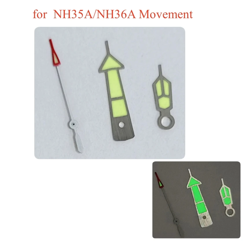 NH35A Pointers Modified Watch Hands C3 Green Luminous Needle for SKX/SBBN Models NH35A/NH36A Movement