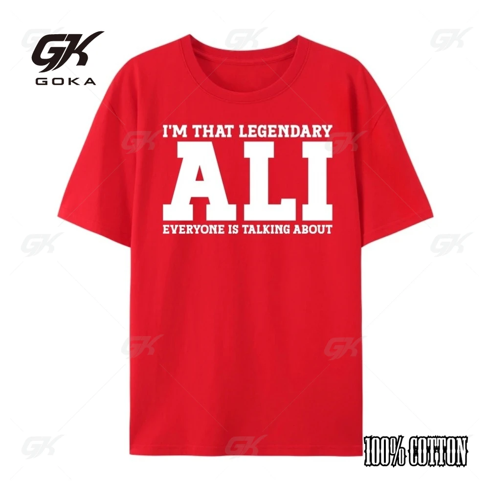 علي الاسم الشخصي علي الأسود الجرافيك الجرافيك المحملات لفترة محدودة الخاصة Camisetas مصمم مان قصيرة الأكمام المحملة