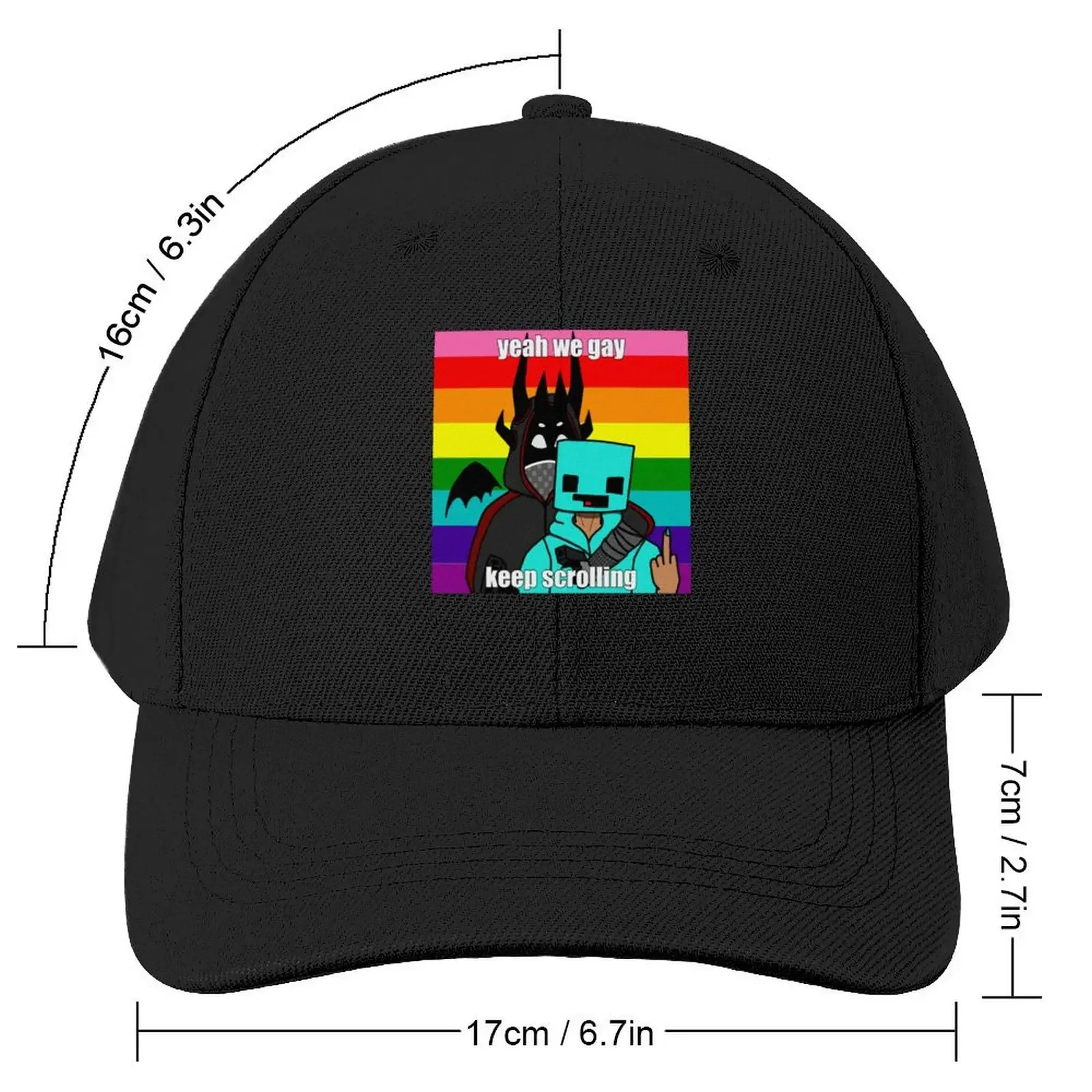 Yeah We Gay Keep Scrolling Baseball Cap Hood Hat Man For The Sun Baseball Men Women's