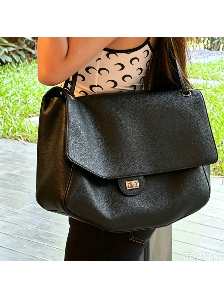 Echte Rindsleder-Unterarm-Schultertasche für Damen, verstellbarer Riemen, Leder-Arbeitstasche mit Klappe, große Kapazität, Handtasche für den Arbeitsweg