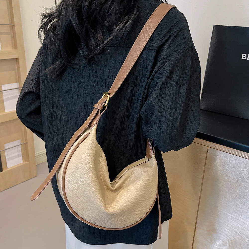 

Texture Soft Leather Bag, Women's New Dumpling Bag, Women's Crossbody Bag, Crescent Underarm Bag, Large Capacity Commuter Bag