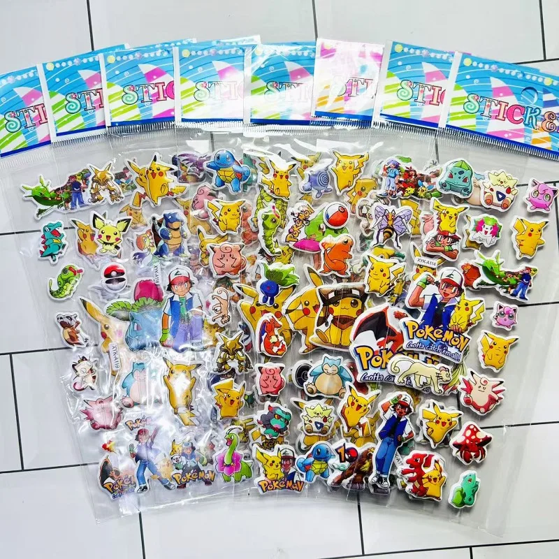 

8PCS Pokemon 3D Bubble Stickers Set Cute Reward Puffy Decal Stationery Supplies Decoration Decal for Kids Creative DIY Gift