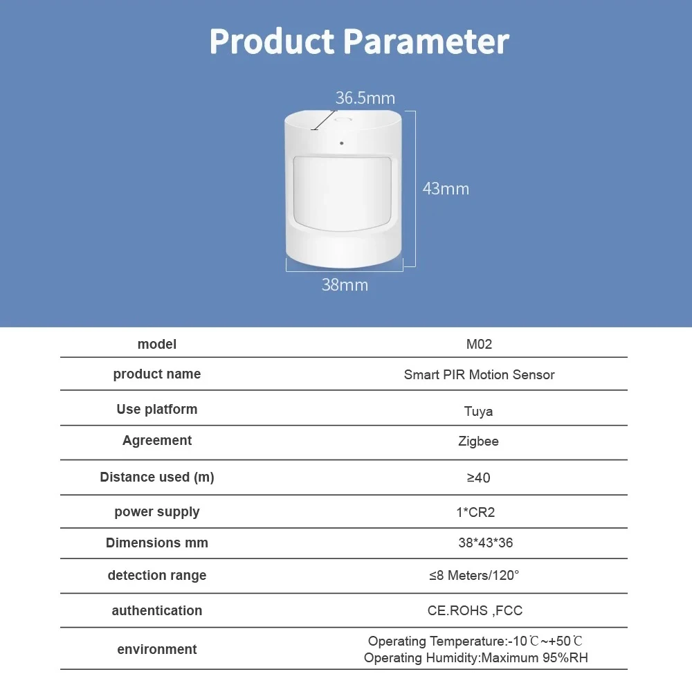 Lincukoo Tuya Zigbee3.0 스마트 PIR 모션 센서 120 ° 무선 모... - 5