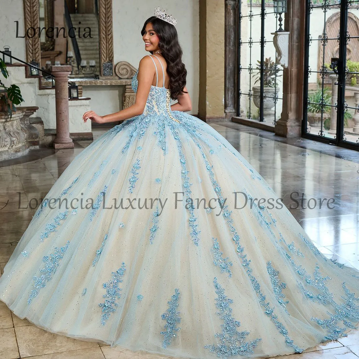 2024 Quinceanera Jurk Met Strik 3d Bloemen Mouwloze Applicatie Pailletten Kralen Mexican Sweet 15 16 Formele Vestidos De Xv 15 Anos