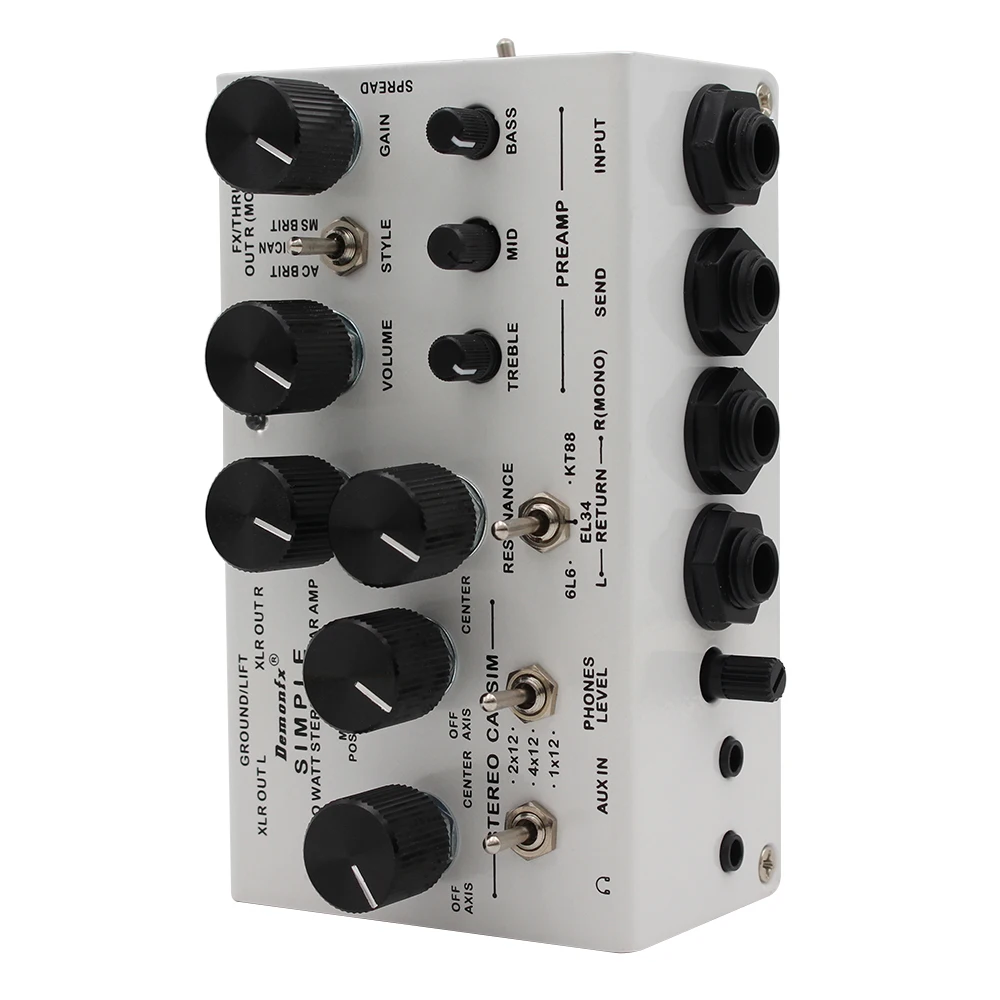 Demonfx SIMPLE Guitar DI Box Effect Pedal Preamp Simulator,Power Amp Simplifier Pedal Stereo Cab Simulator