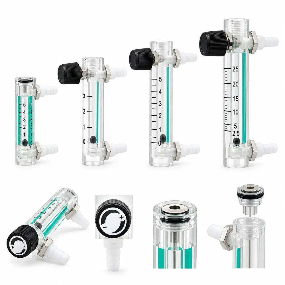 Acrylic Gas Flow Meter Float Indicator Transparent Tube Variable Area Flowmeter Compact Direct Reading Tube Flow Meter