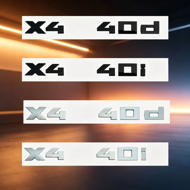 Chrome Black 3D Letters M X4M40i X4M40d X4M50d X4 M40d M40i ABS Emblem for BMW X4 Series F26 G02 Car Trunk Decals Logo Sticker