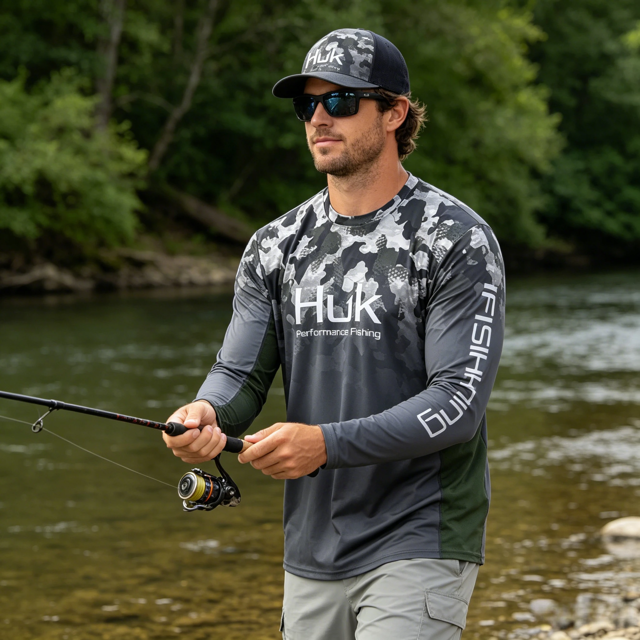 

Fishing Shirt Long Sleeve Uv Protection Man Outdoor Summer Camouflage Moisture Wicking Jersey Performance Fishing Apparel