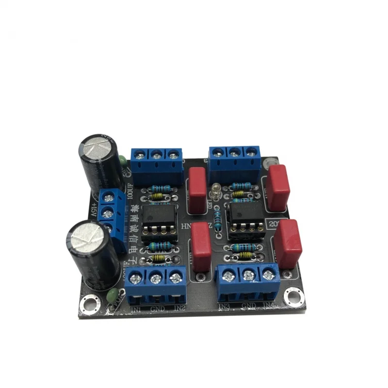 DC Dual Power Supply Four-Channel Microphone Preamplifier NE5532 Version Disassembling Chip Driver Board Finished board