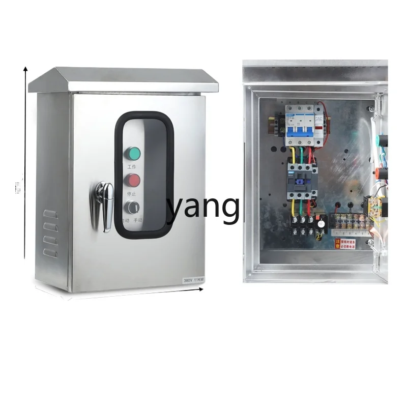 Yjq Outdoor Double Door Stainless Steel Water Pump Control Cabinet Outdoor Water Pump One Control Two Rainproof Floating Ball