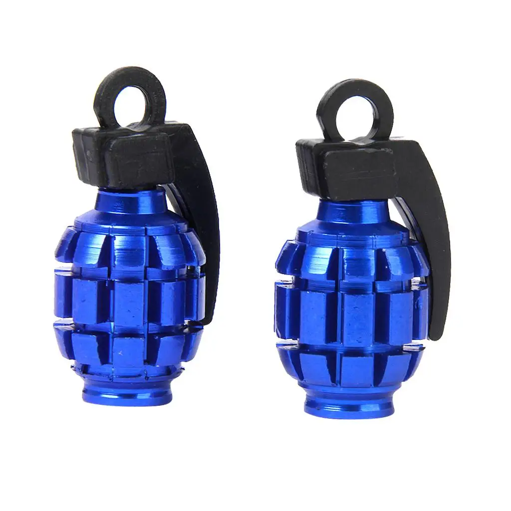 CHOOSE COLOR -2 Grenade Wheel Air Stem Cap Car Truck Bike Tire