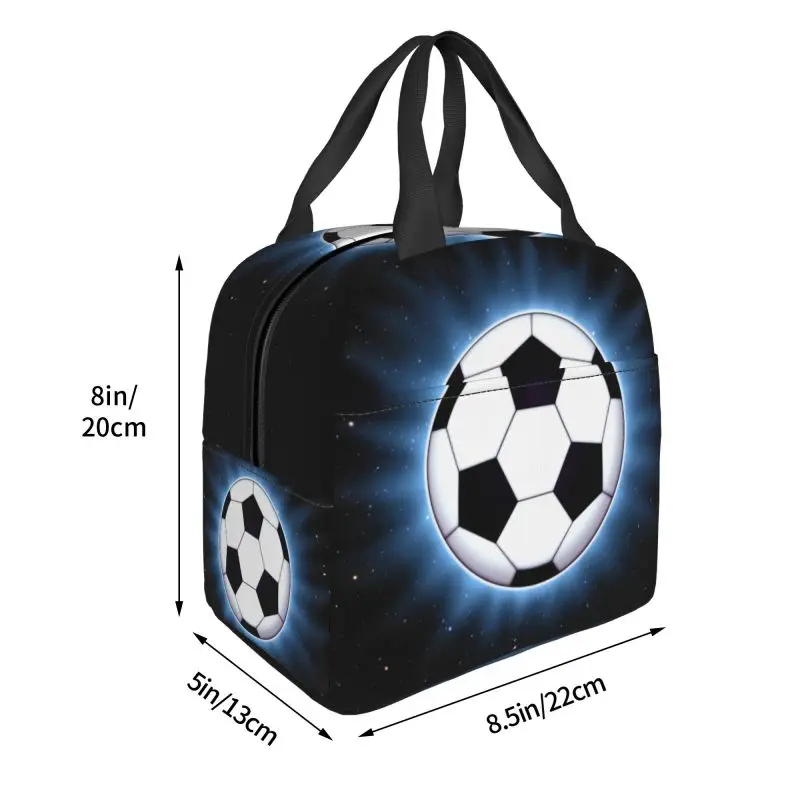 Custom Soccer Ball Lunch Box Football Pattern Cooler Thermal Food Insulated Lunch Bag School Children Reusable Picnic Tote Bags