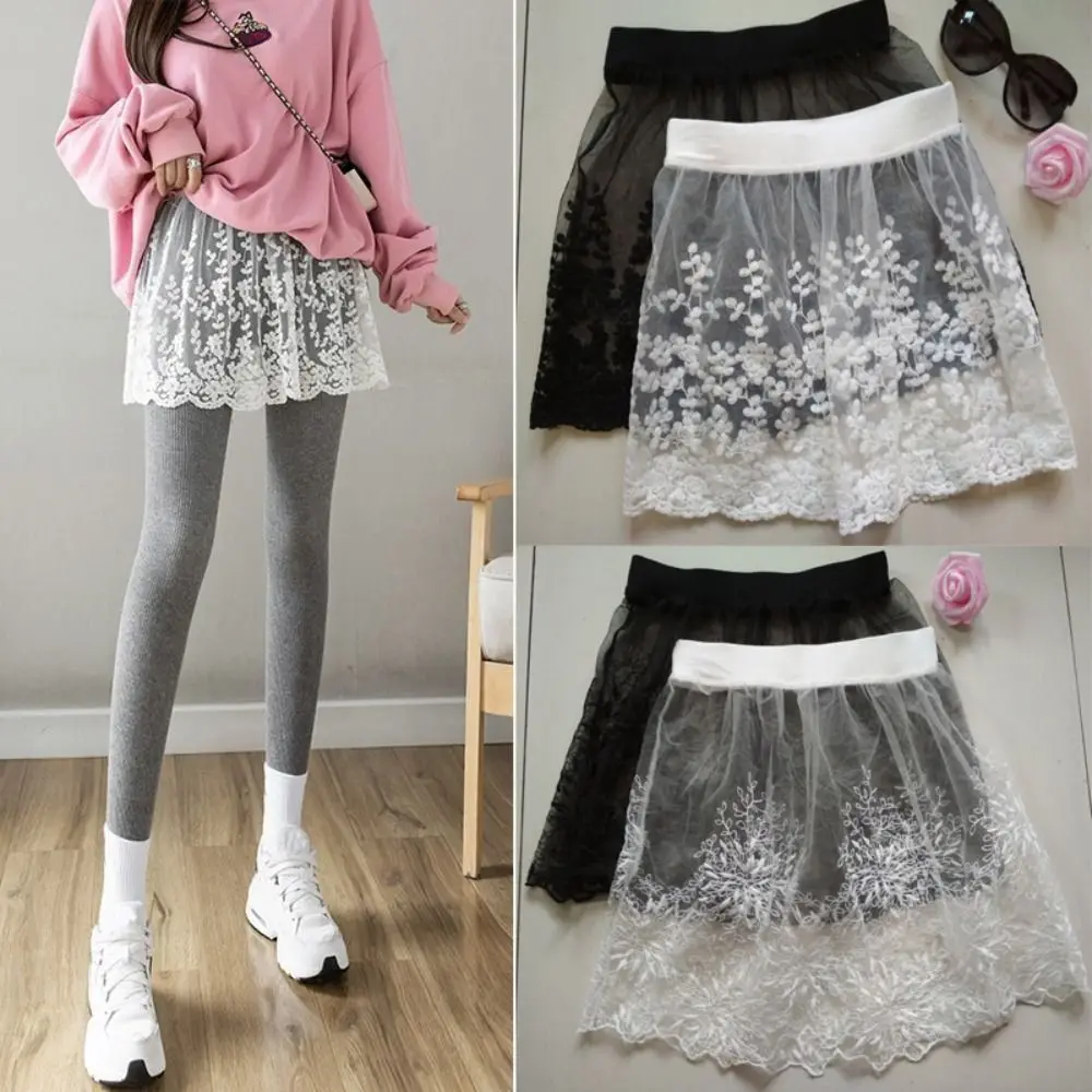 

Fashion Mini Lace Skirt Fold Through High Waist Hollow Out Skirt Y2K Butt Curtain Skirt Women