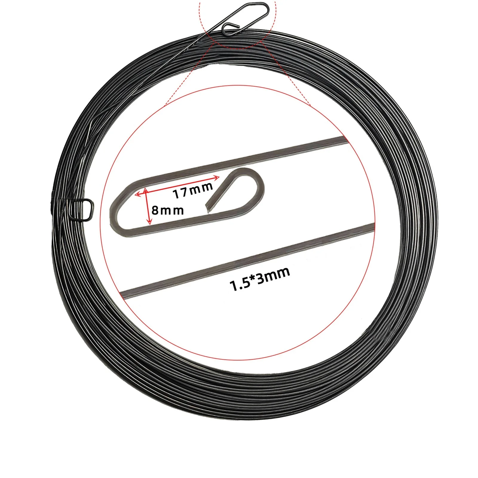 3mm*1.5mm*15m/30m Carbon Steel Cable Puller Electrical Wire Fish Tape Duct Rod Lead Device Construction Electrician Through Wall