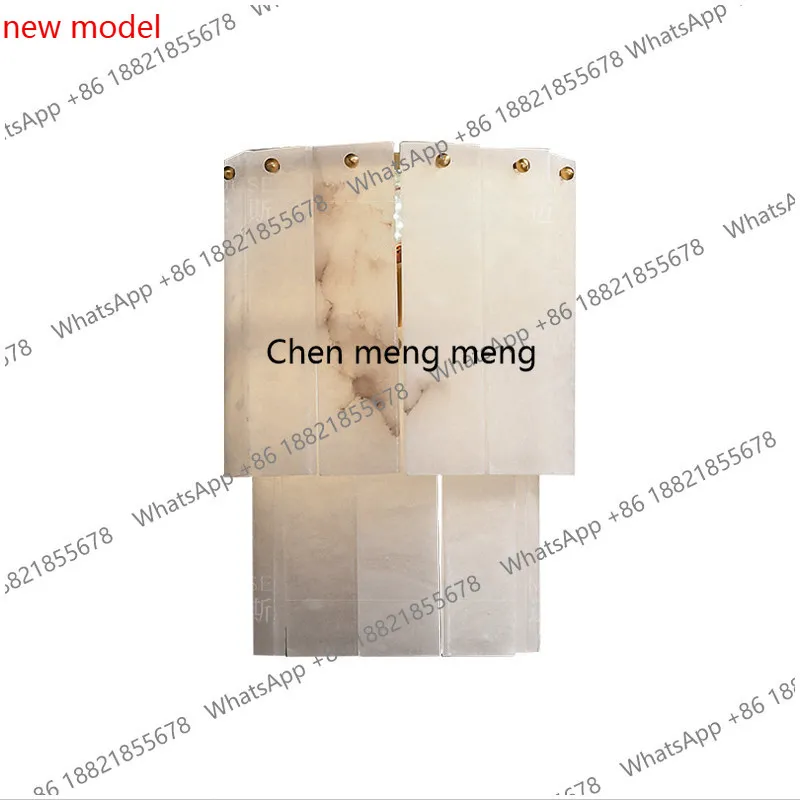 

Настенный светильник из мрамора в стиле лёгкой роскоши, полностью медный, в постмодернистском стиле, простой, для гостиной, спальни, коридора.