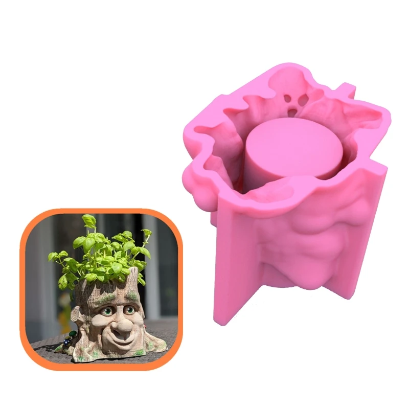 Old Man Face Cement Flower  Mould Plant Flower  Silicone Mold Indoor Outdoor Decor Succulent  Gift for Women