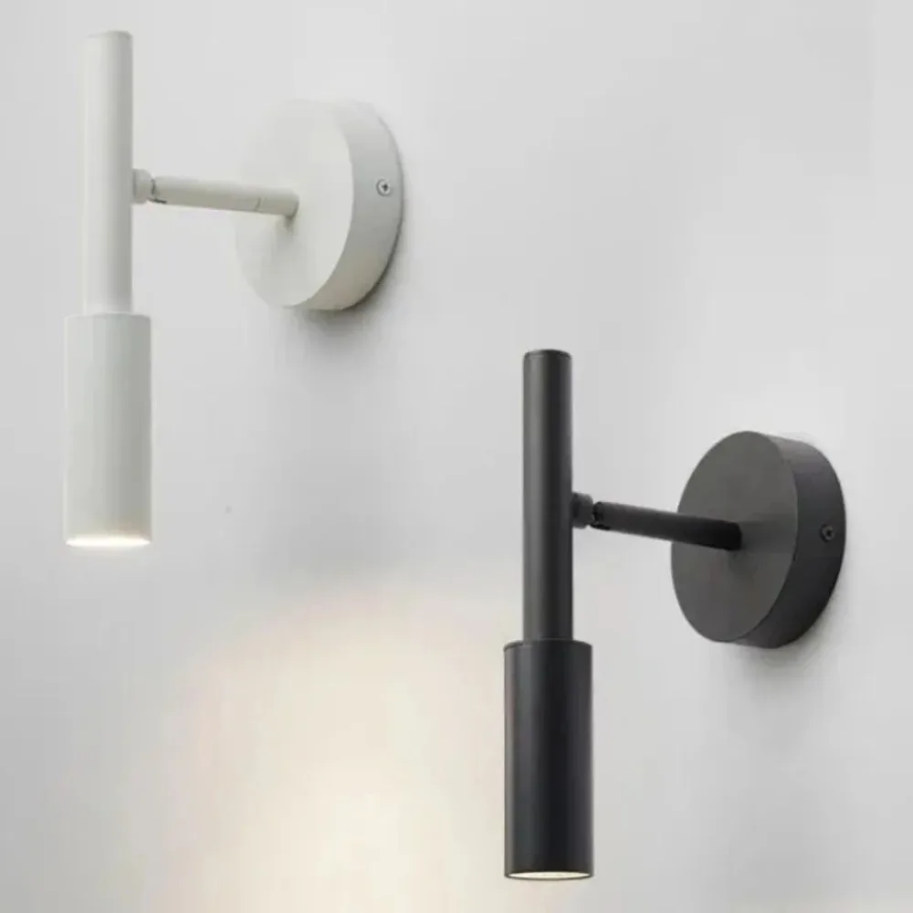 Wall Mounted Reading Light for Bedroom Bedside Indoor LED Wall Sconce Living Room Study Room 5W Wall Lamps Adjustable (GD BK WH)