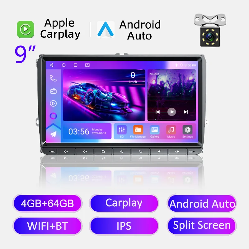 2Din Autoradio Android voor Volkswagen Golf 5 6 Polo Passat B6 B7 CC Skoda Jetta Universele Multimedia Carplay Wifi GPS Navigatie