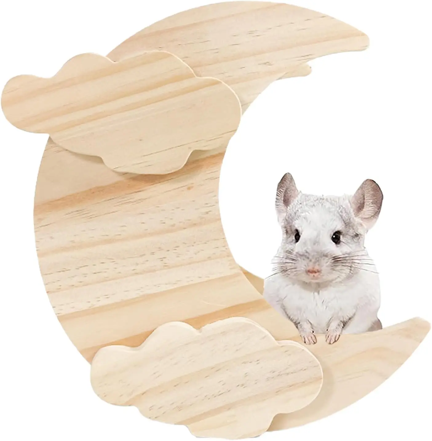 

House Guinea Pig Wooden Hideout, Small Animal Nature Wood House Habitats Decor for Hamste,Chinchilla etc