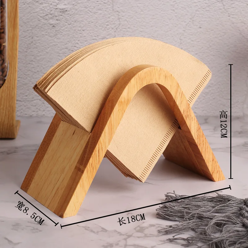 Wooden V60 Coffee Filter Paper Holder Hand Drip Coffee Stand Arch Shape Brewing Accessories