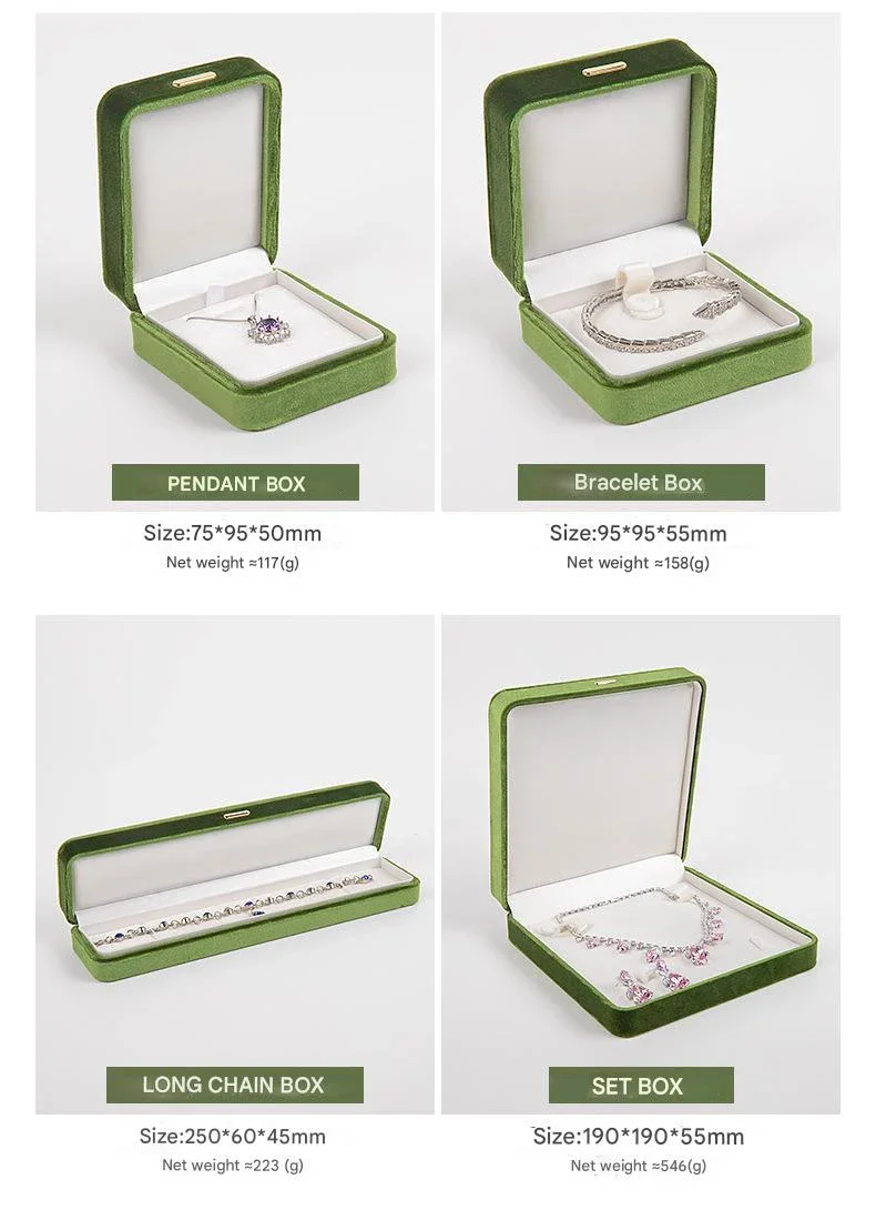 High End Rounded Edge Velvet Jewelry Storage Box with Multi Compartments for Earrings Rings Bracelets Necklaces Organizer Gift