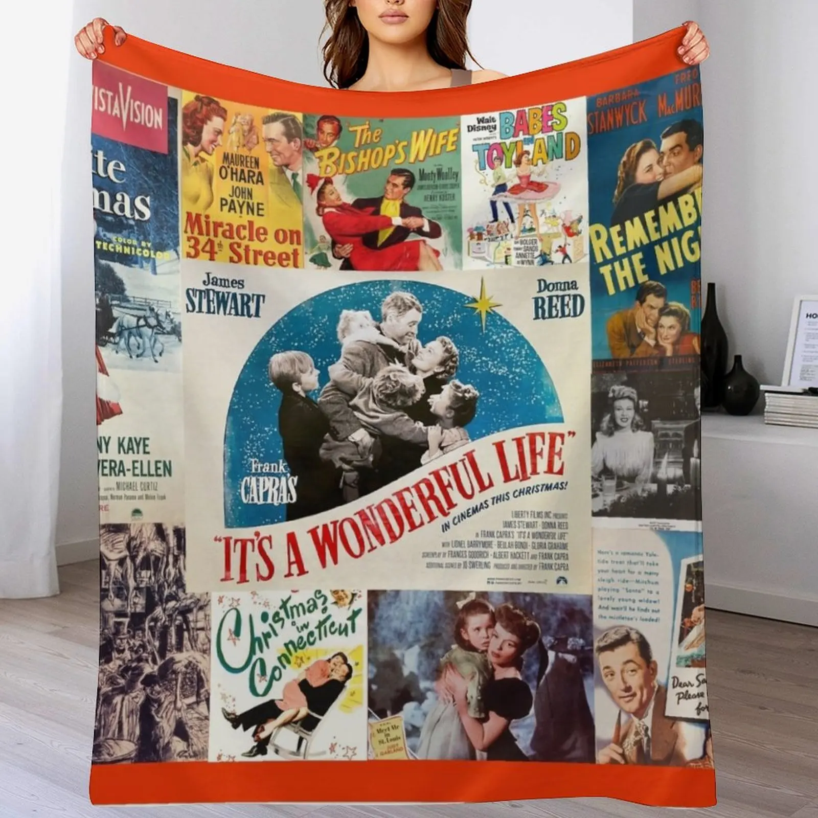 

Classic Christmas movies: Retro greeting cards, puzzle for classic movie fans of 'It's a Wonderful Life,' White Ch Throw Blanket