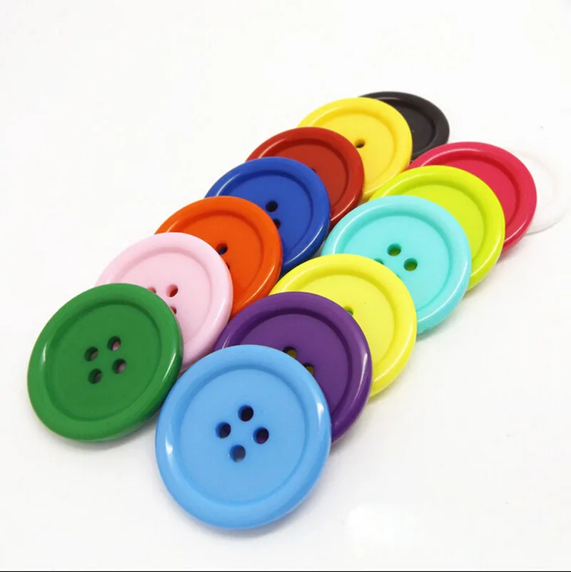 Large Resin Coat Sewing Buttons, 4-Holes Round Buttons, DIY Garment Accessories, 34mm, 38mm, 44mm, 50mm, 5Pcs, Lots