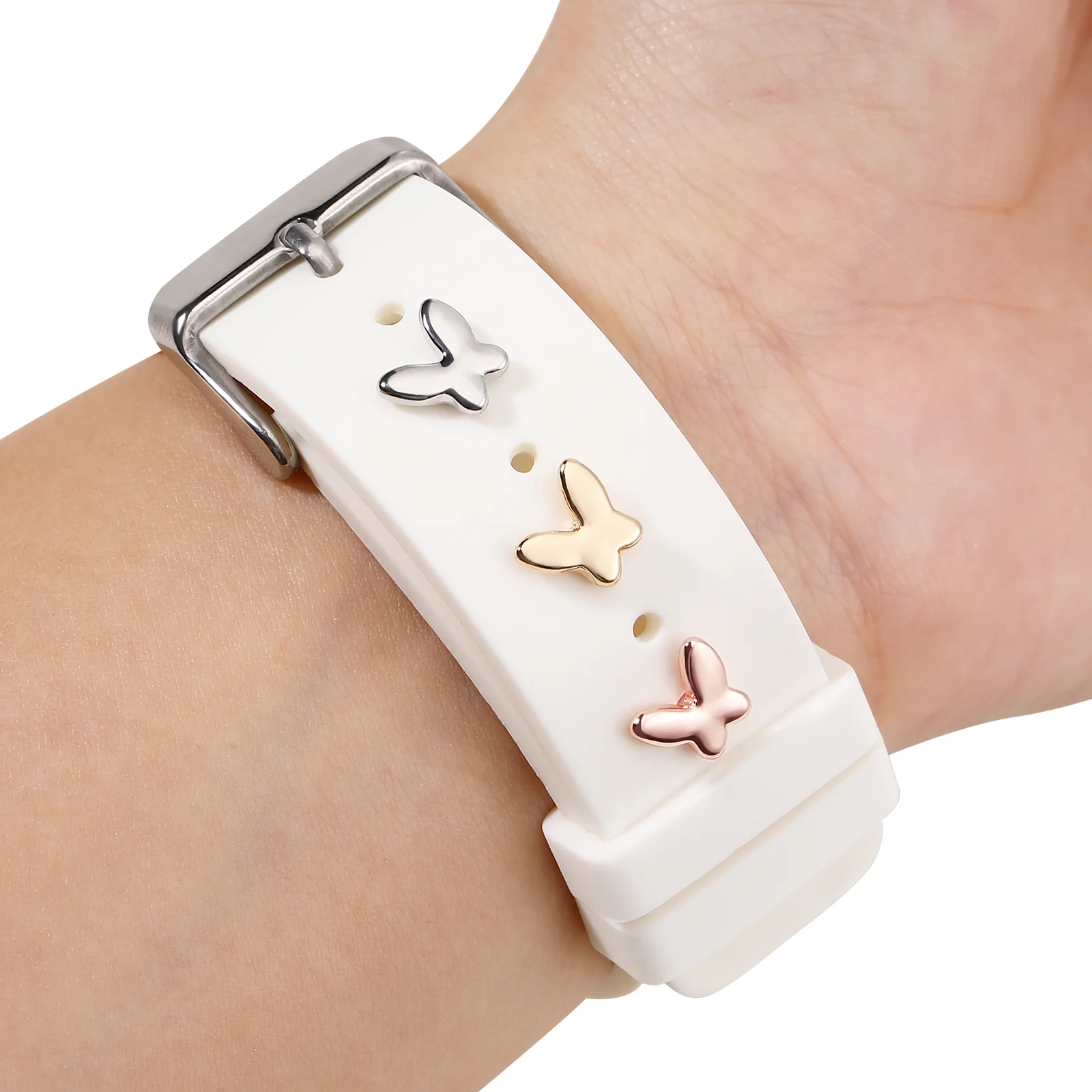 3 Pcs Strap Decoration Watch Accessories Smartwatch Charms Manicure Watchband Metal Nails Studs Round Holes