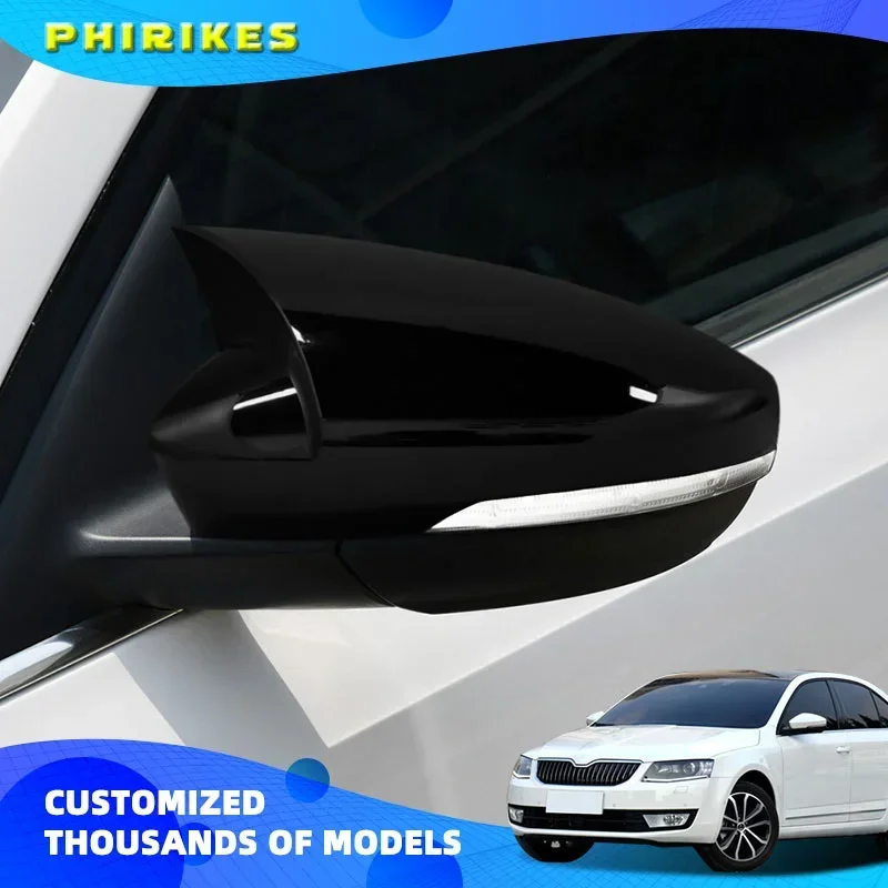 

Glossy Black Car Rearview Mirror Covers Side Wing Mirror Caps for Skoda Octavia Mk3 A7 5E 2014-2019