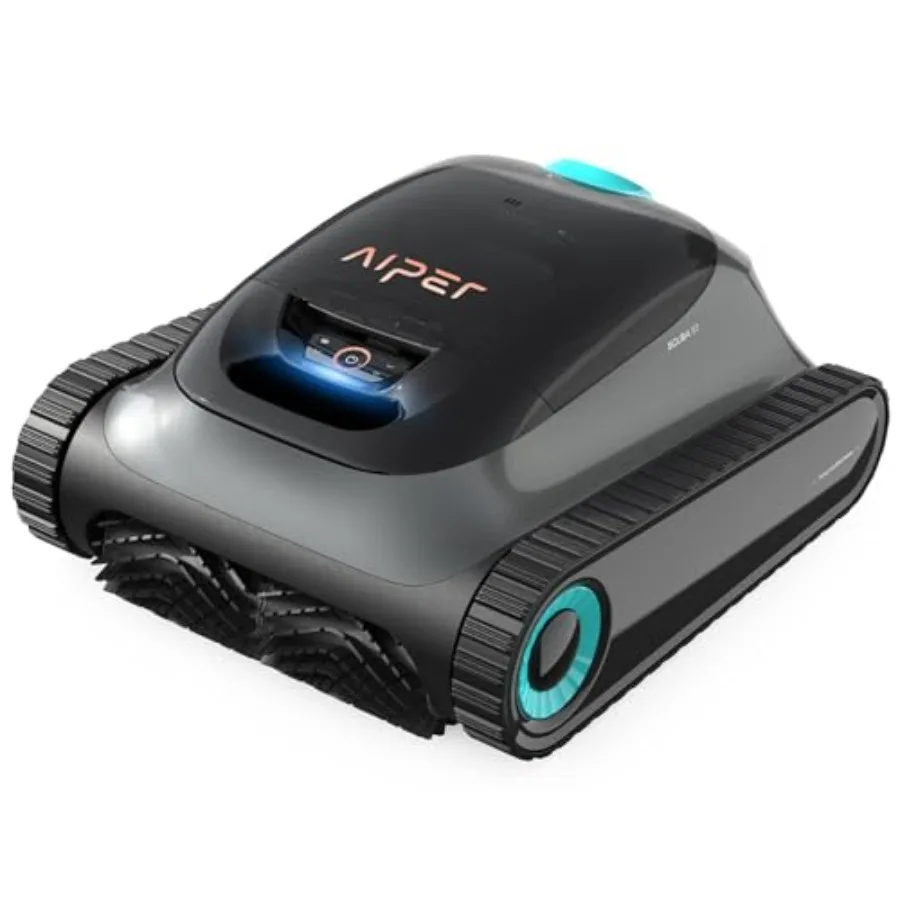 

Scuba S1 Robotic Pool Cleaner for inground pools, ABS plastic body, black, wall and waterline cleaning with 4 modes and high-pr