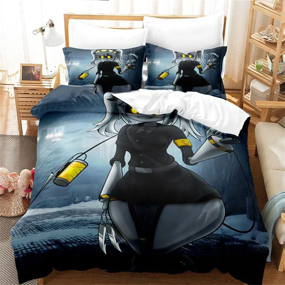 M-Murder Drones Cartoon Print Bedding Sets Exquisite Bed Supplies Set Duvet Cover Bed Comforter Set Bedding Luxury Birthday Gift