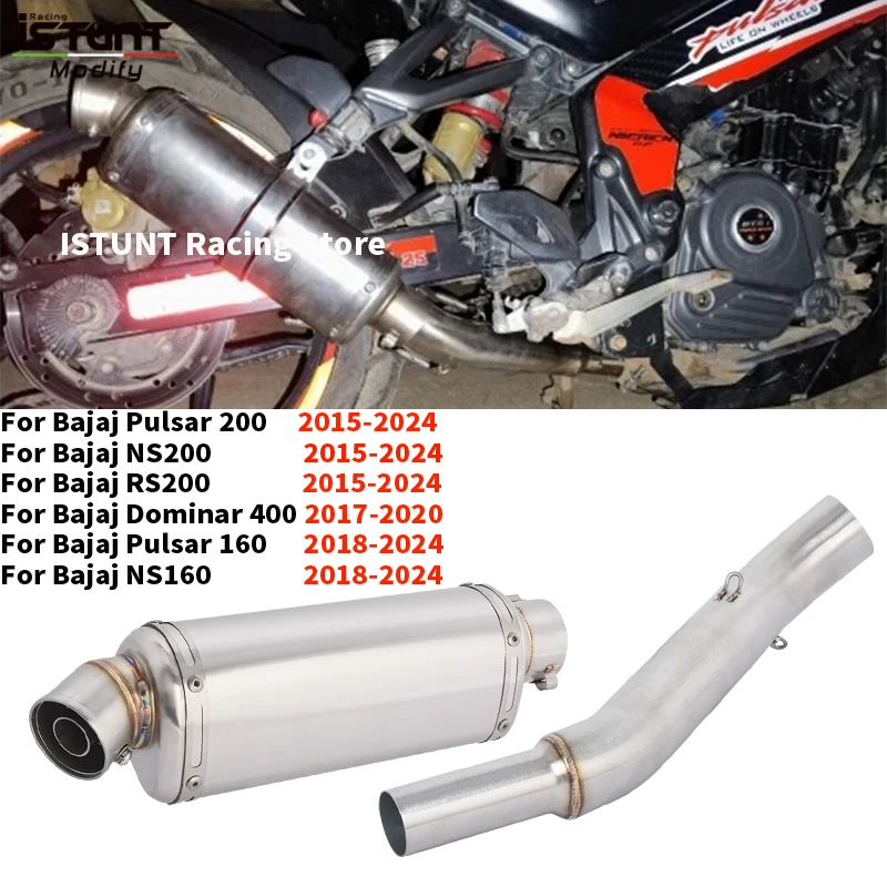 

Slip For Bajaj Pulsar 200 NS200 RS200 NS160 2015 - 2024 For Bajaj Dominar 400 2017 - 2020 Motorcycle Exhaust Escape Moto Muffler