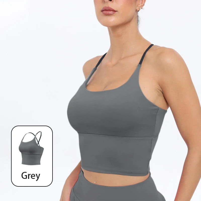 Damen 'Naked-Feel' Hochelastischer Sommer-Sport-BH - Lauf-Top Yoga & Fitness Camisole – Detail 15