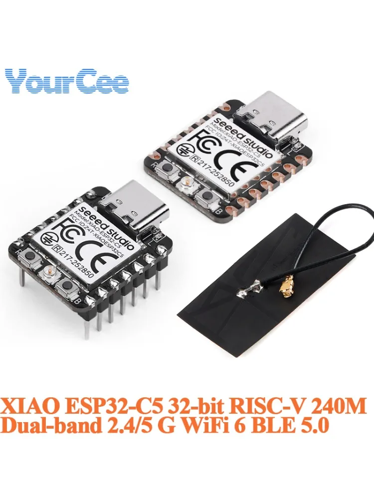 10 szt./1 szt. Płytka rozwojowa Seeed Studio XIAO ESP32C5, moduł 32-bitowy RISC-V, takt 240 MHz, Wi-Fi 6 2.4/5 GHz, BLE 5.0, Zigbee, Thread — zdjęcie produktu 6