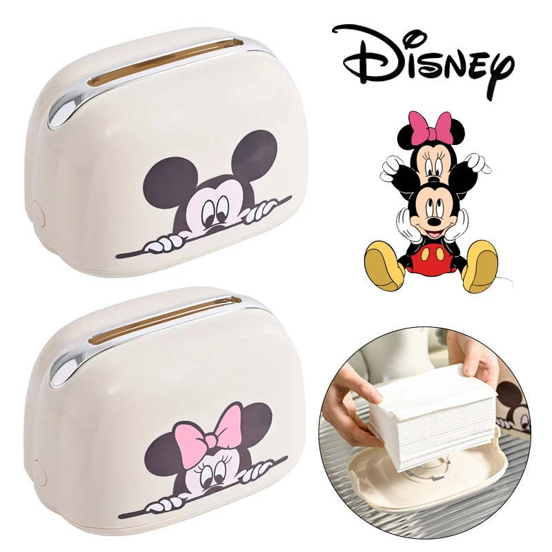 

Бумажная коробка для салфеток Disney с Микки и Минни, держатель для салфеток с мультяшным рисунком, модная подъемная фотобумага со встроенной подставкой, подарок
