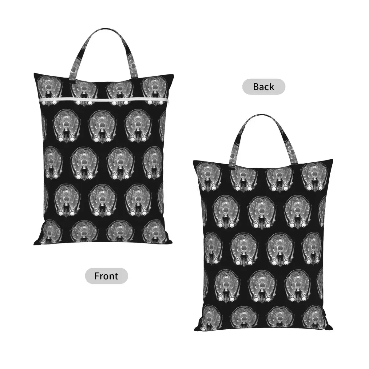 MRI Of The Brain Travel Laundry Bag Waterproof Reusable Dirty Clothes Pouch Gym Yoga Camping Washing Basket