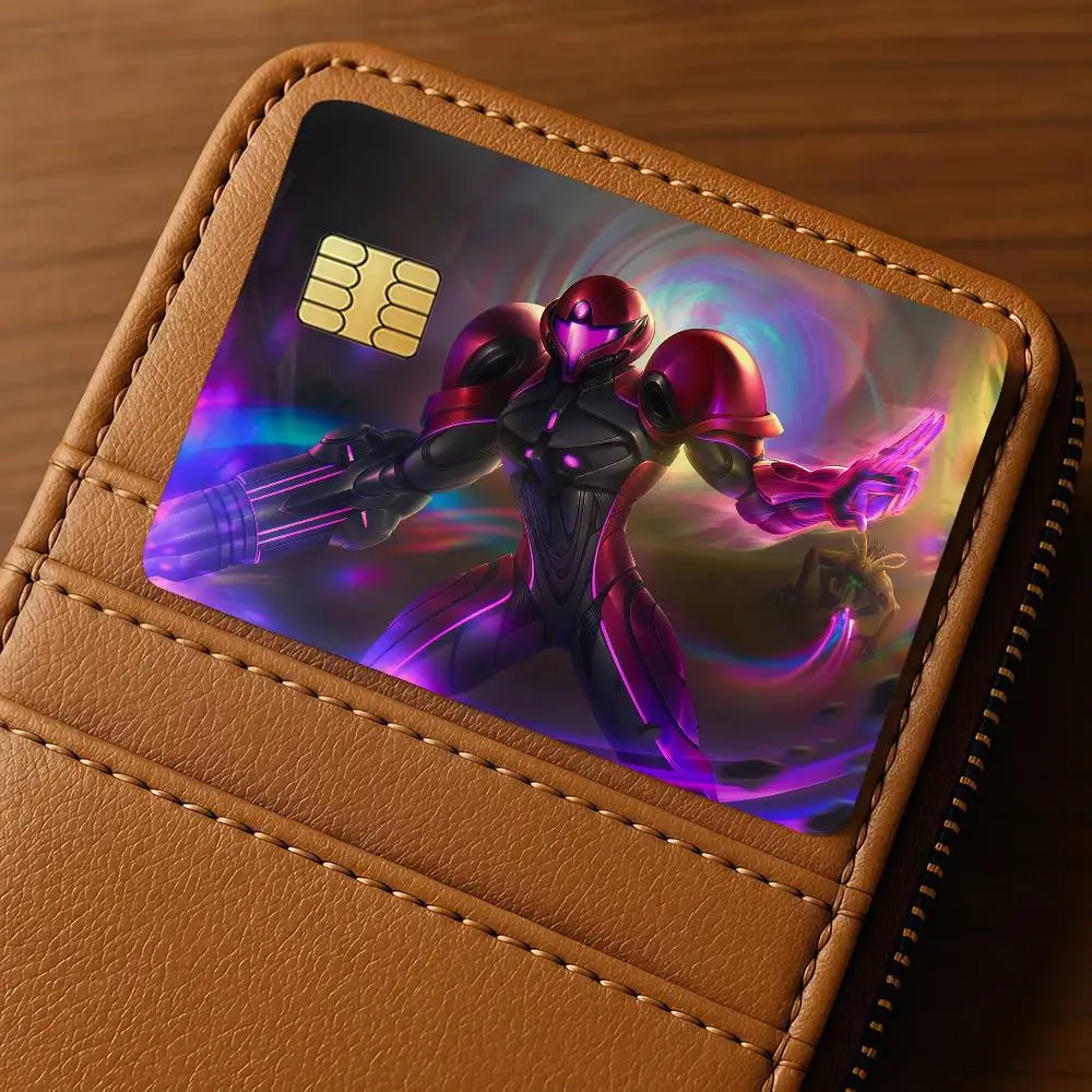 Game M-Metroids Credit Skin Cover Card Stickers 4PCS Film Bus Pass Front Decoration Bank Debit Waterproof