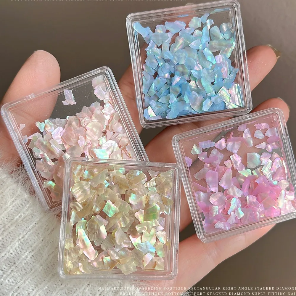 Natural Iridescent Mother of Pearl Shell Slices Aurora Shimmer Nail Art Flakes for 3D DIY Nail Art Manicure Decoration Supplies view 5