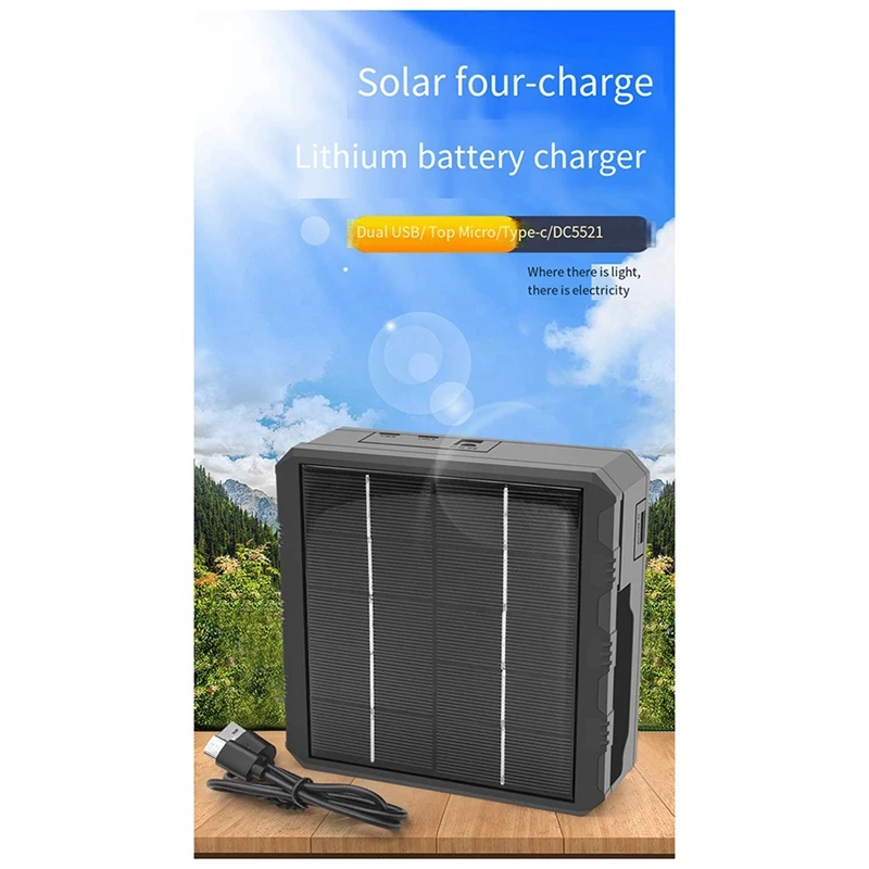 プロモーション! ソーラーリチウム電池用インテリジェント多機能充電器,4スロット,タイプC,屋外,18650