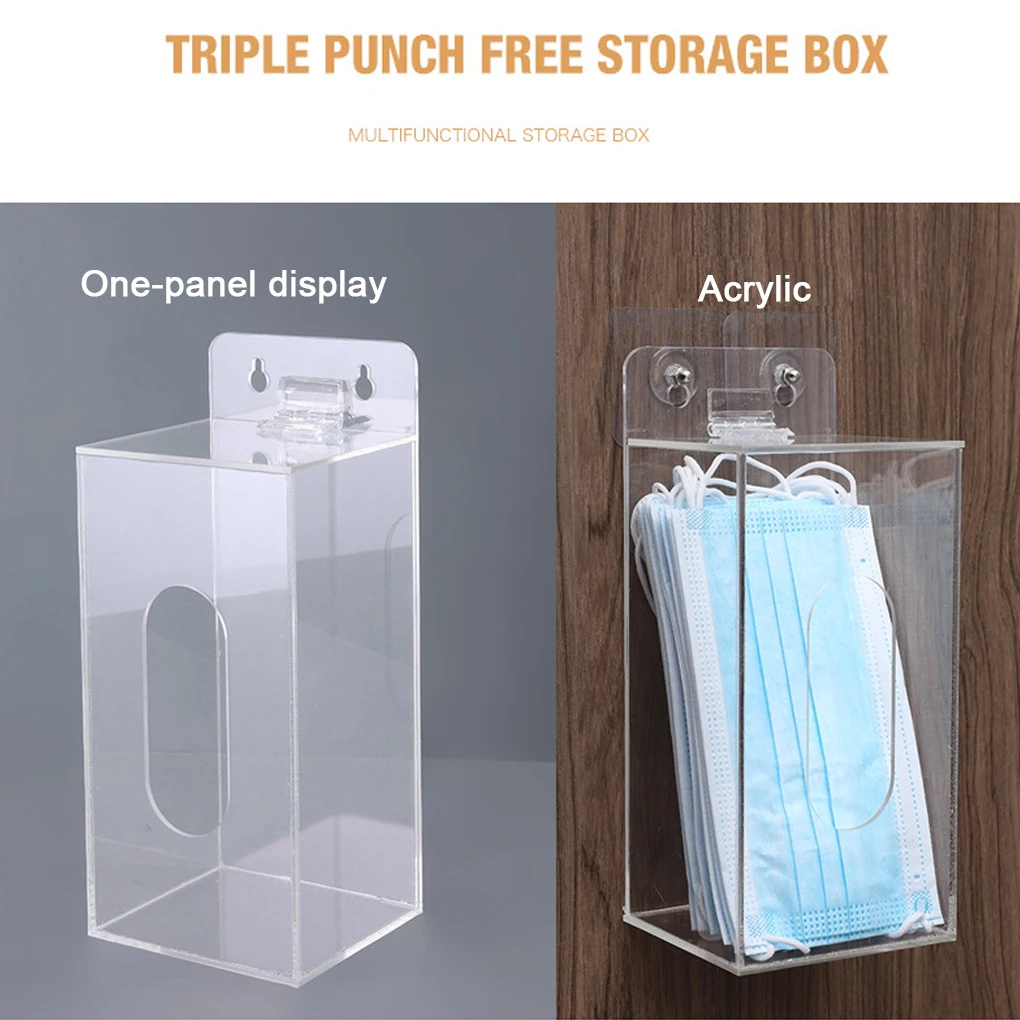 

Organize Laboratory Acrylic Glove Box Holder And Mask Dispenser Kitchen Restaurant Face Mask Holder