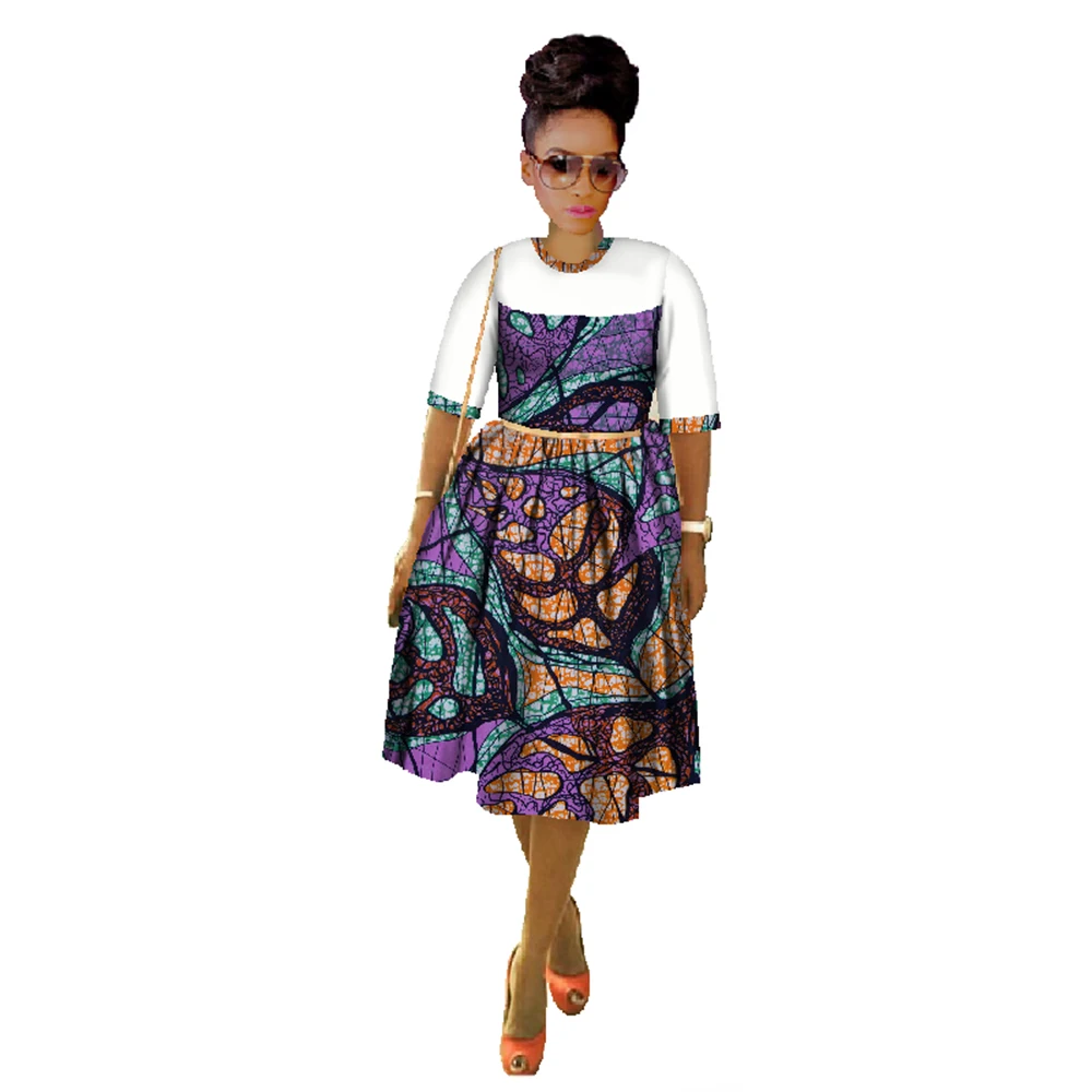 

BintaRealWax African Dresses for Women Dashiki Sexy Women African Clothing Casual Plus Size African Traditional Dresses WY486