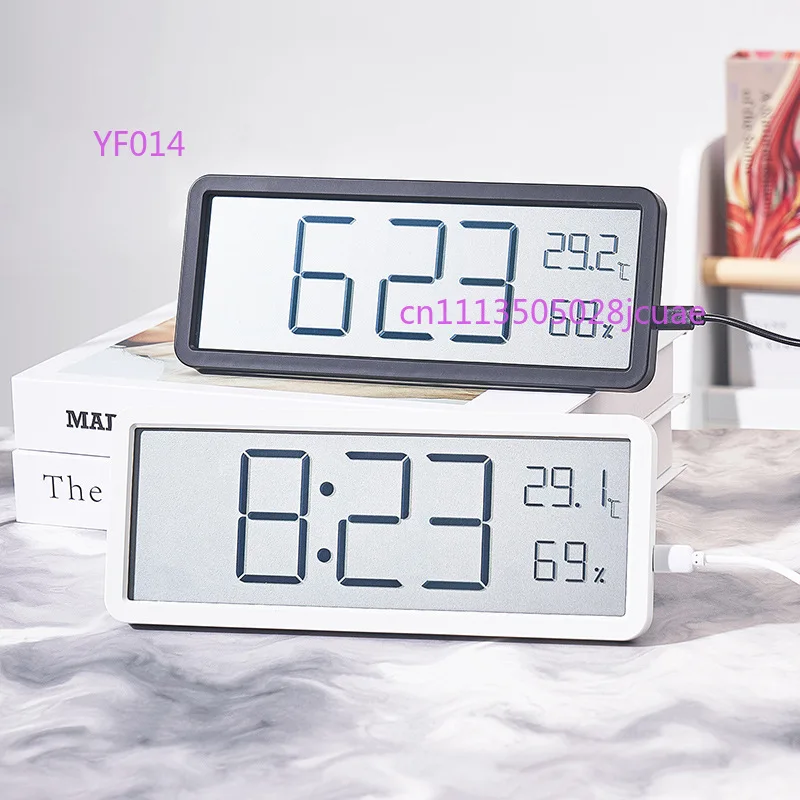 

INS Simple Large Screen Clock Living Room Wall Clock Temperature Humidity Creative Modern Hanging Clock