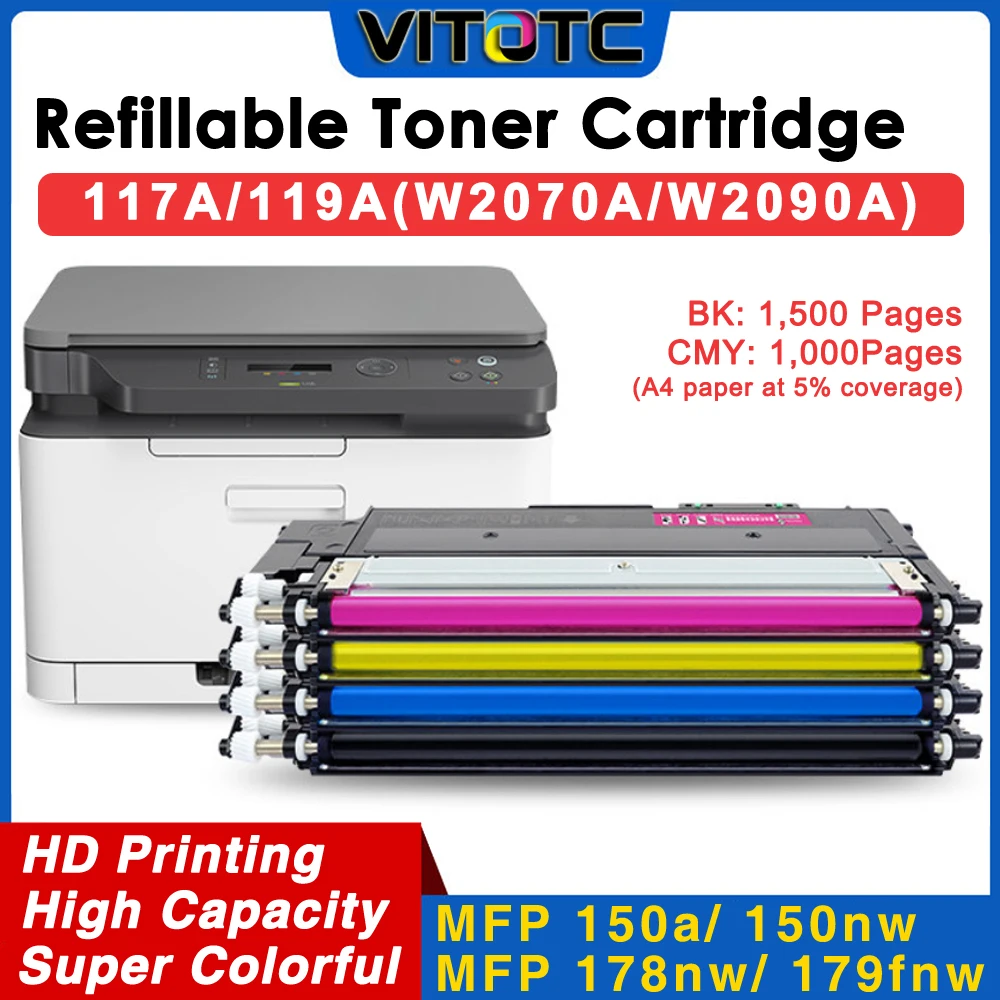 High Capacity 117A 119A Toner Cartridge Compatible For HP117a For HP Color Laser 150a 150nw MFP 178fnw 179fnw Printer
