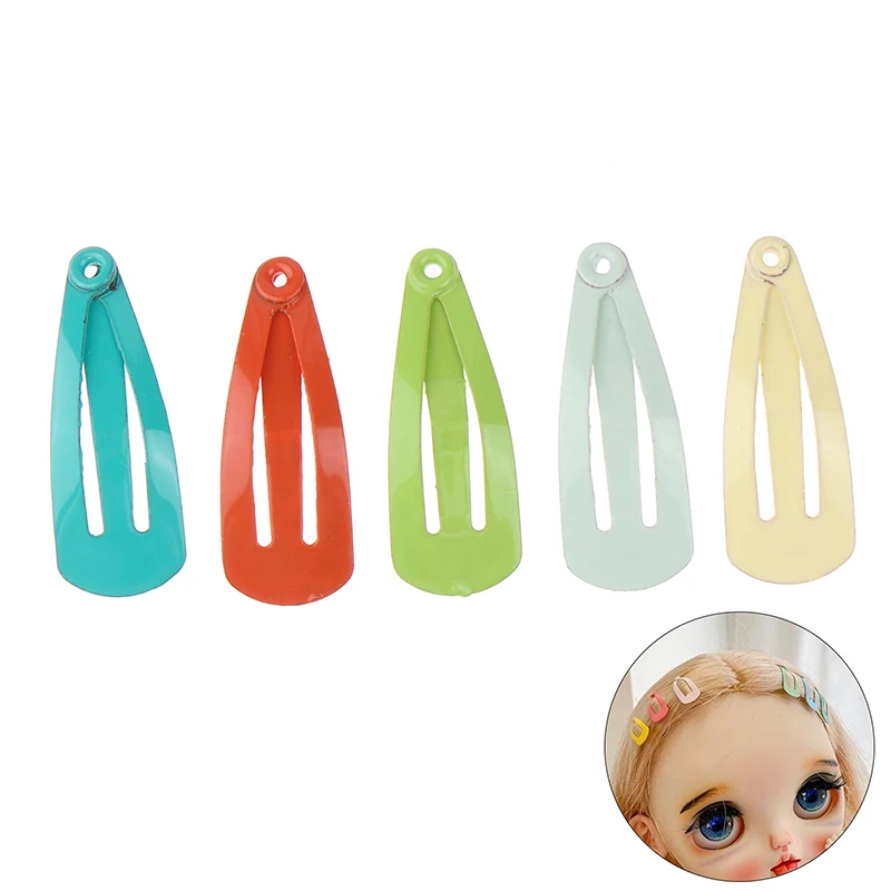 5PCS/Set Cute 2CM Mini BB Hair Pins for Doll Accessories 1/6 1/12 OB11 Doll Wig Clips DIY Hair Decoration Accessories Randomly