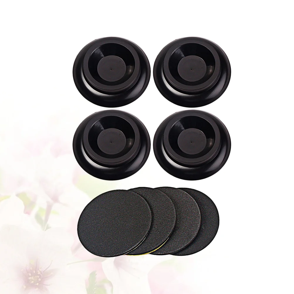 4pcs D10 Plastic Piano Caster Cups Round Cup Wood Grain Grand Piano Mats Piano Foot Pads Anti-Skid Anti-Noise Pads