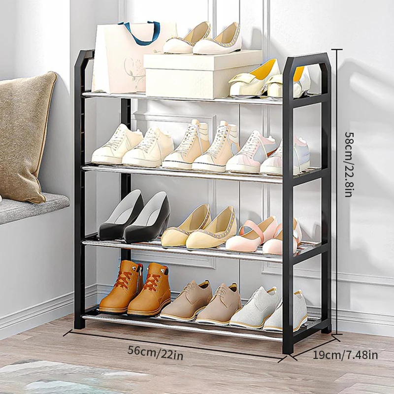 1pc creative home shoe cabinet, three-layer assembly, bedroom doorstorage rack, shoe classification, home goods shoe box