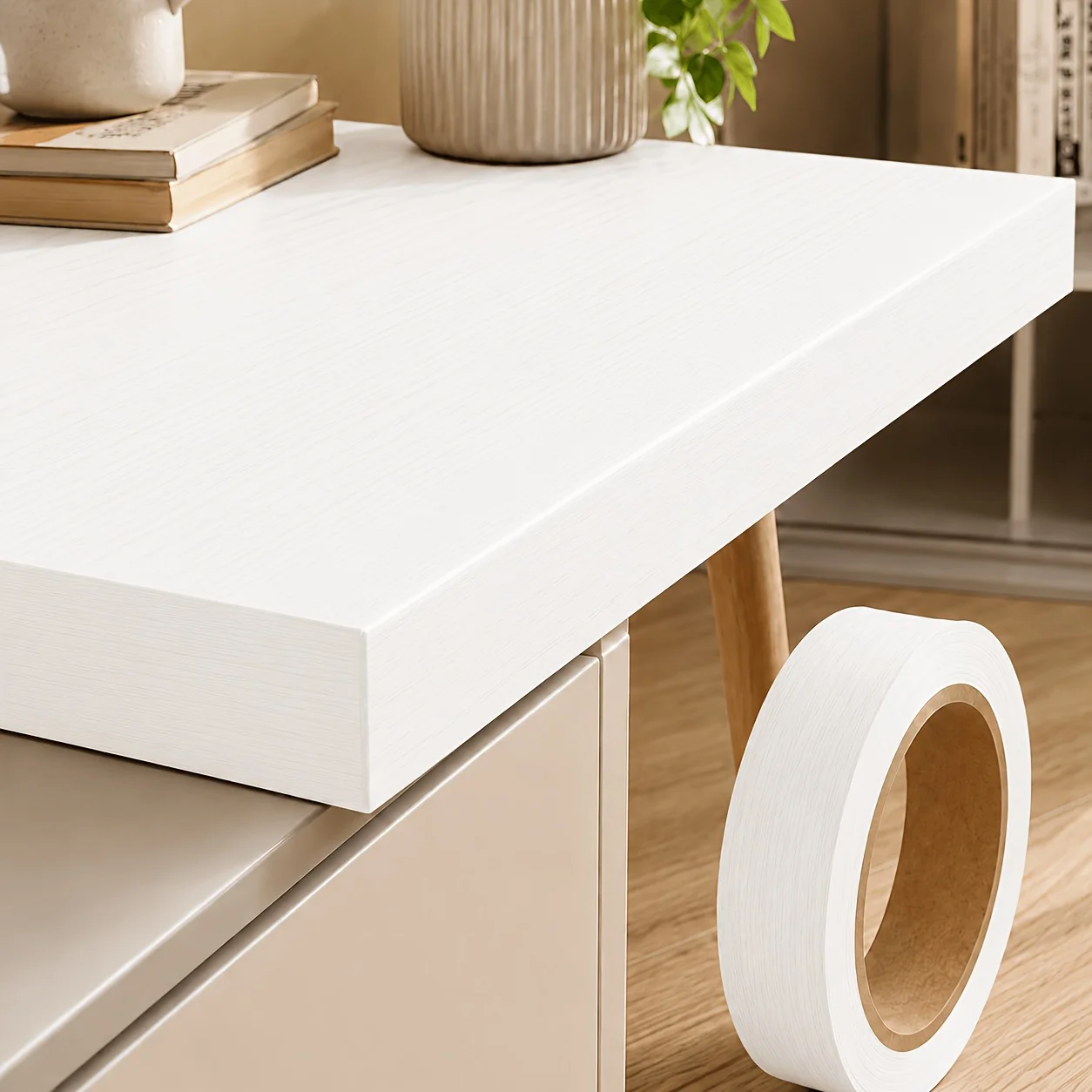1PC 10mx2.5cm Wood Grain Edge Banding, Peeling And Pasting Waterproof, Stain Resistant, Easy to Clean Edge Decoration, Suitable