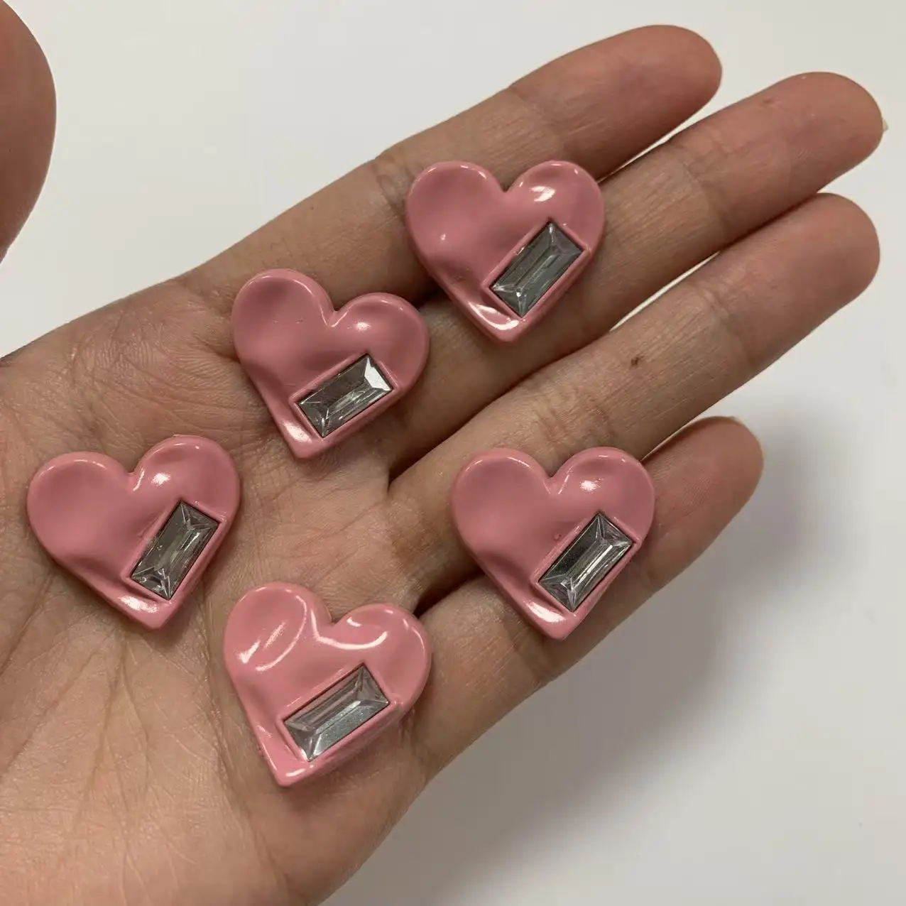 10Pcs Y2K Pink Rose Red Black Heart Star Bow Flat Back Junk Phone Case Ipadcase  Resin Decoration Charms ﻿