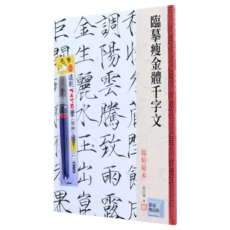 

Набор книг, ограниченный эксклюзивный подарок для копирования стройного золота, модель текста «Тысяча персонажей», копия, практика каллиграфии