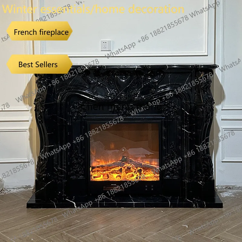 A95 Vintage solid‑wood fireplace cabinet, great shooting prop for store display, wedding floral decor and home ornament.